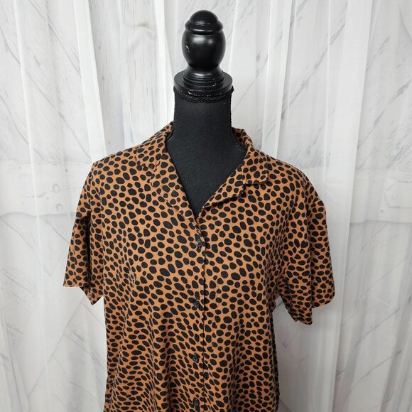 Leopard Print Short Sleeve Dress - Picture 2 of 13
